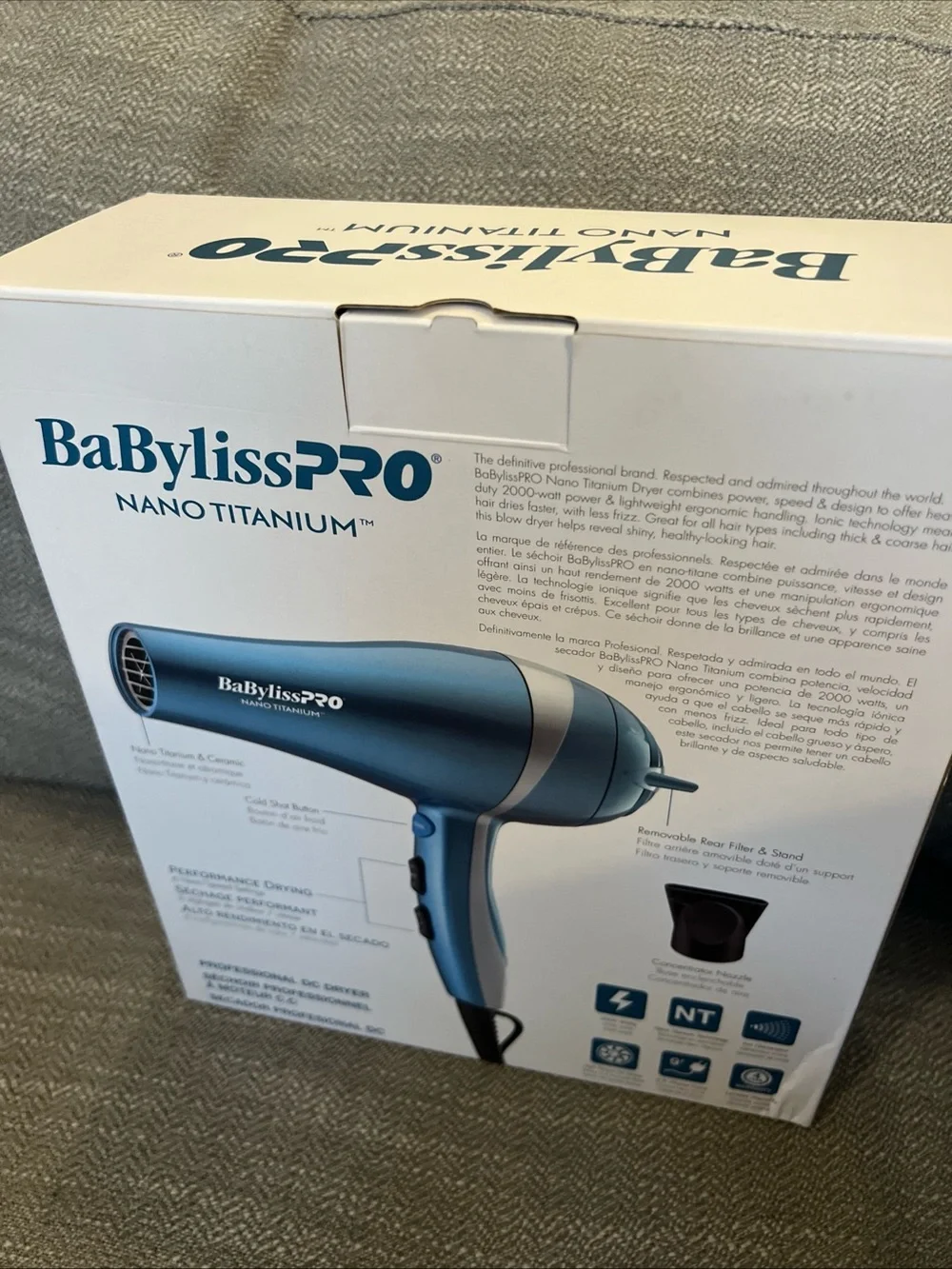 BaBylissPRO Nano Titanium Hair Dryer - Blue